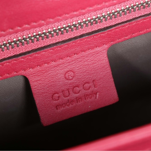 Gucci Fuchsia Leather Chain Shoulder Bag - Picture 7 of 12